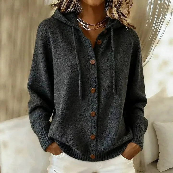 Hassiba - Gemütliche Strick Jacke Mit Kapuze