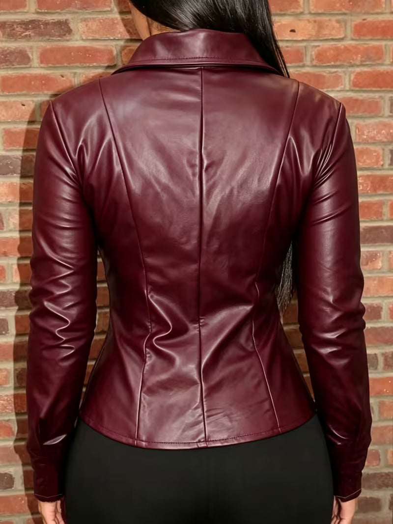 Shiona – Lederjacke Mit Vordertaschen