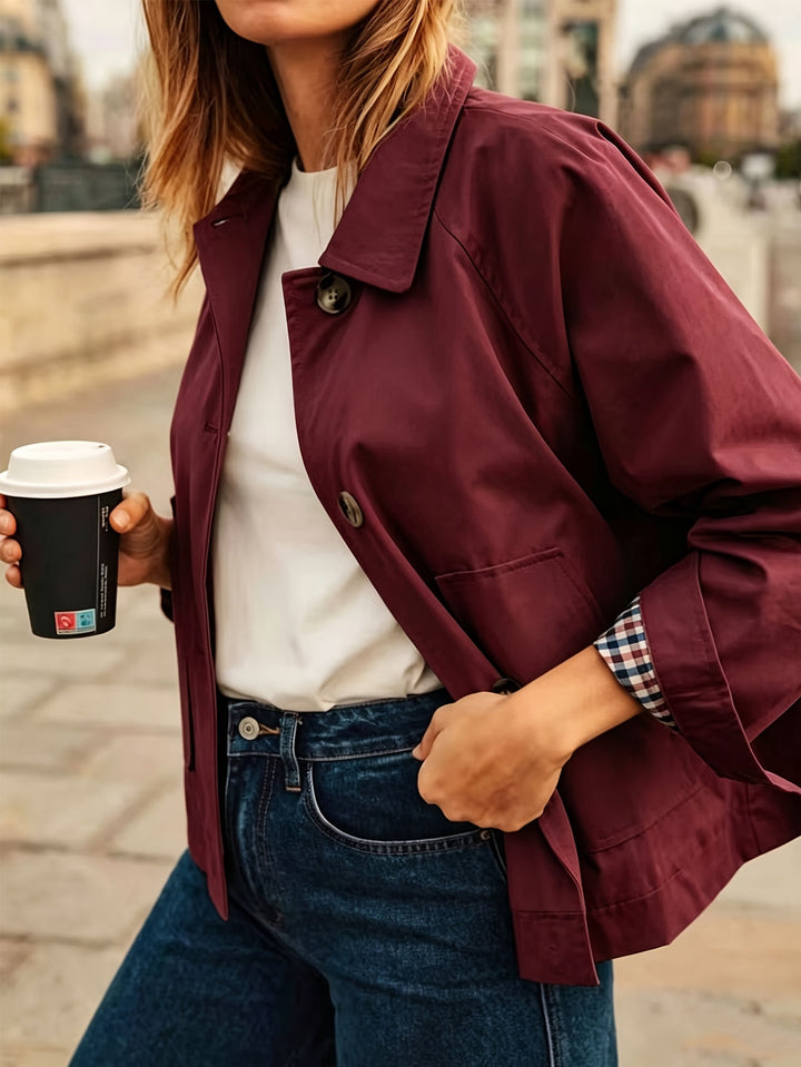 Alyona - Stylische Langarm Jacke Mit Knopfleiste
