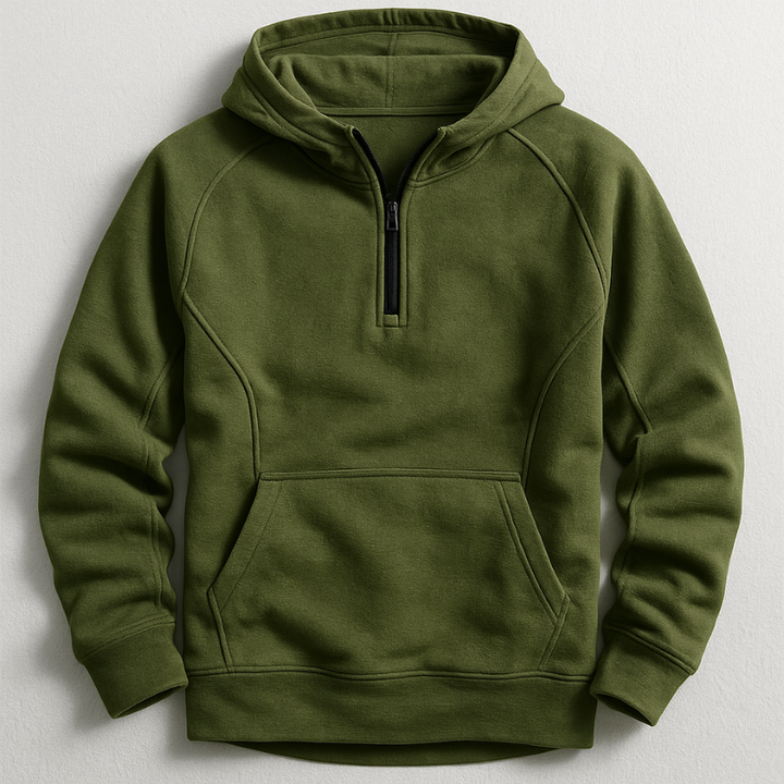 Kennet – Langarm-sweatshirt MIT Kapuze Und Viertelreißverschluss