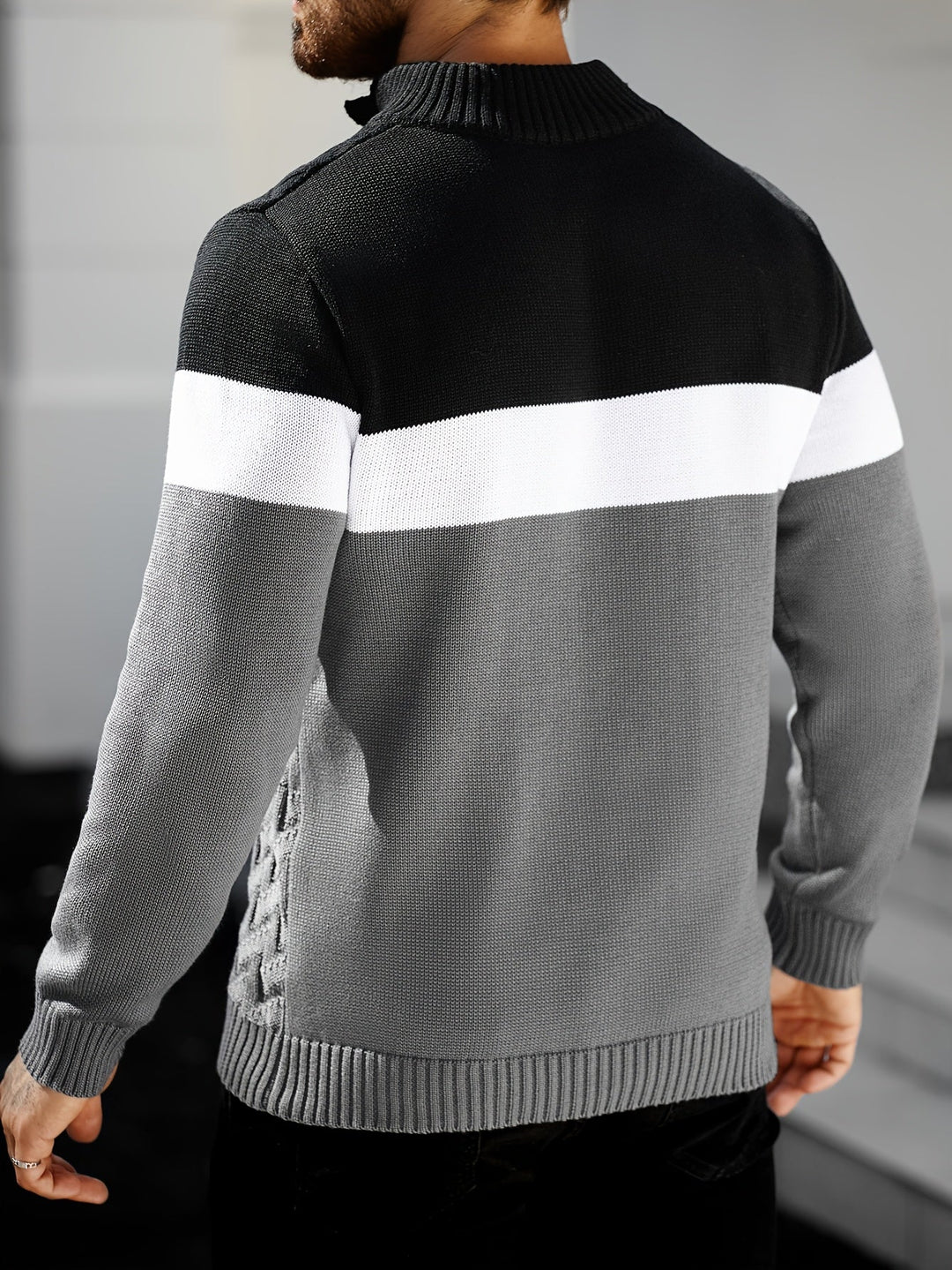 Lilfad - Lässiger Strick Pullover Mit Stehkragen