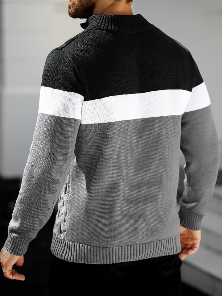 Lilfad - Lässiger Strick Pullover Mit Stehkragen