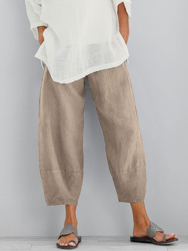 Taylah - Weit Geschnittene Leinenhose