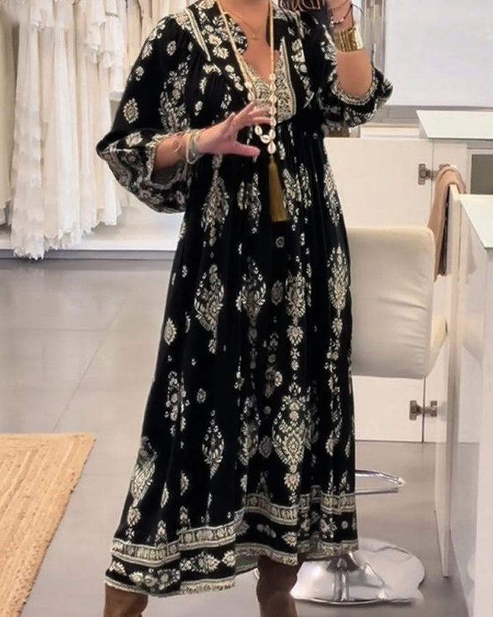 Zonia – Lässiges Bedrucktes Kleid Mit Taschen