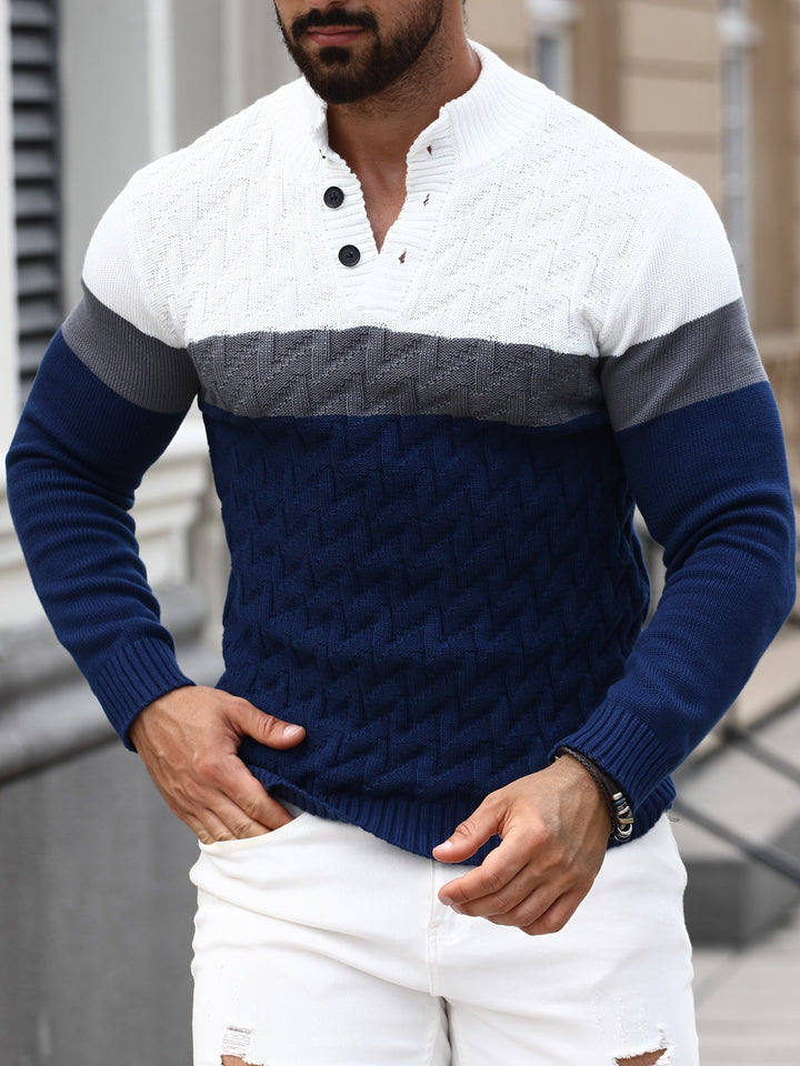 Lilfad - Lässiger Strick Pullover Mit Stehkragen