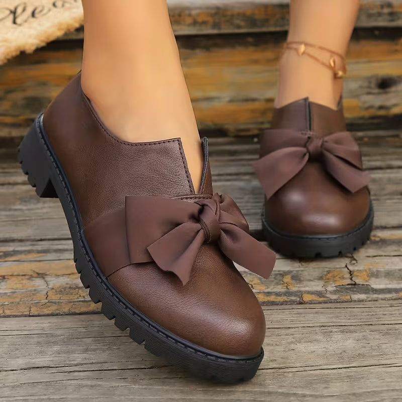 Nargiza - Elegante Loafer Mit Schleife Runder Zehenpartie Und Klobiger Sohle