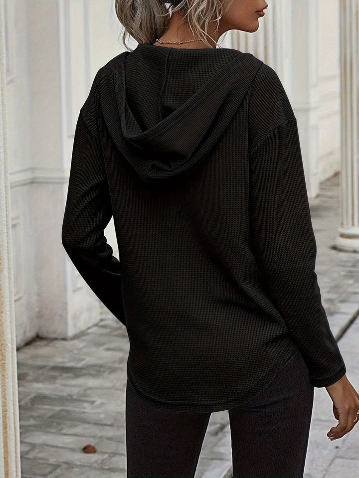 Seonie – Langarm Kapuzenpulli Mit V-ausschnitt