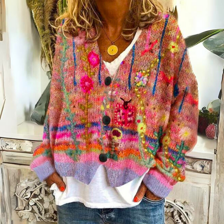 Evonna – Gemütlicher Und Farbenfroher Strickpullover