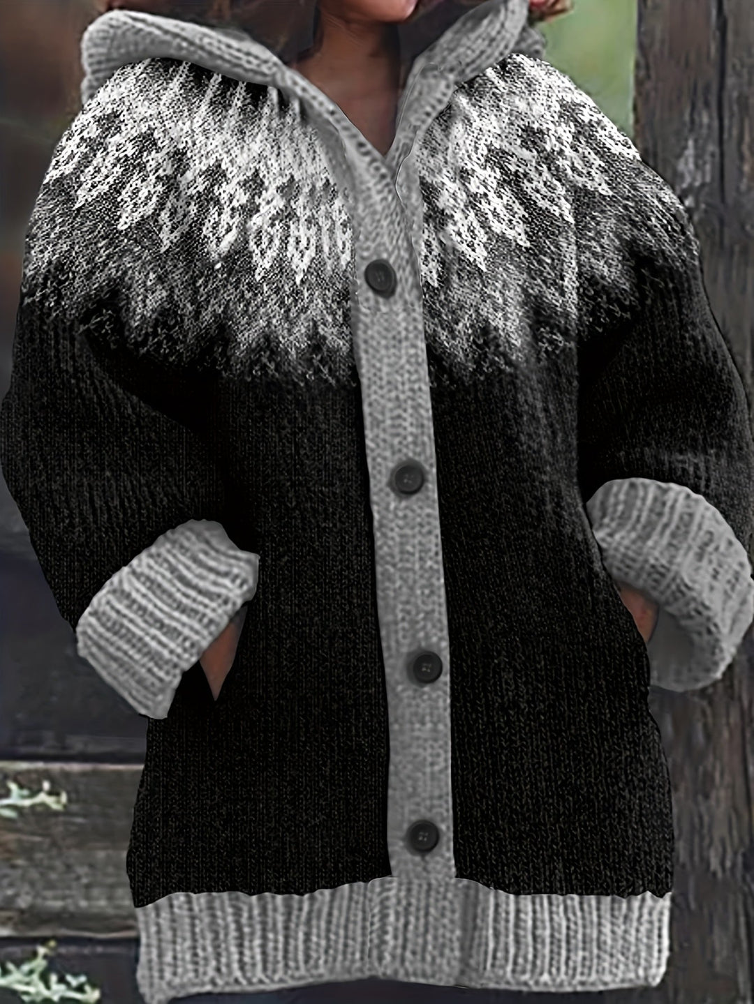 Gulnur - Eleganter Winter Pullover Mit Kapuze Und Langen Ärmeln