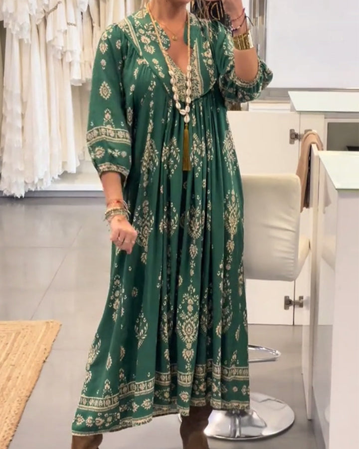 Zonia – Lässiges Bedrucktes Kleid Mit Taschen