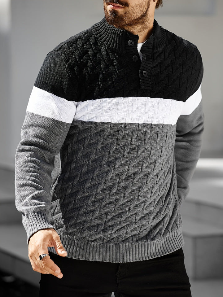 Lilfad - Lässiger Strick Pullover Mit Stehkragen
