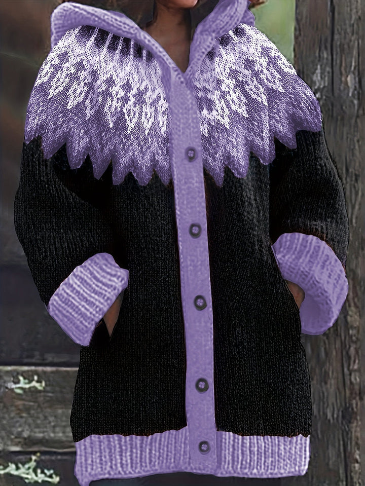 Gulnur - Eleganter Winter Pullover Mit Kapuze Und Langen Ärmeln