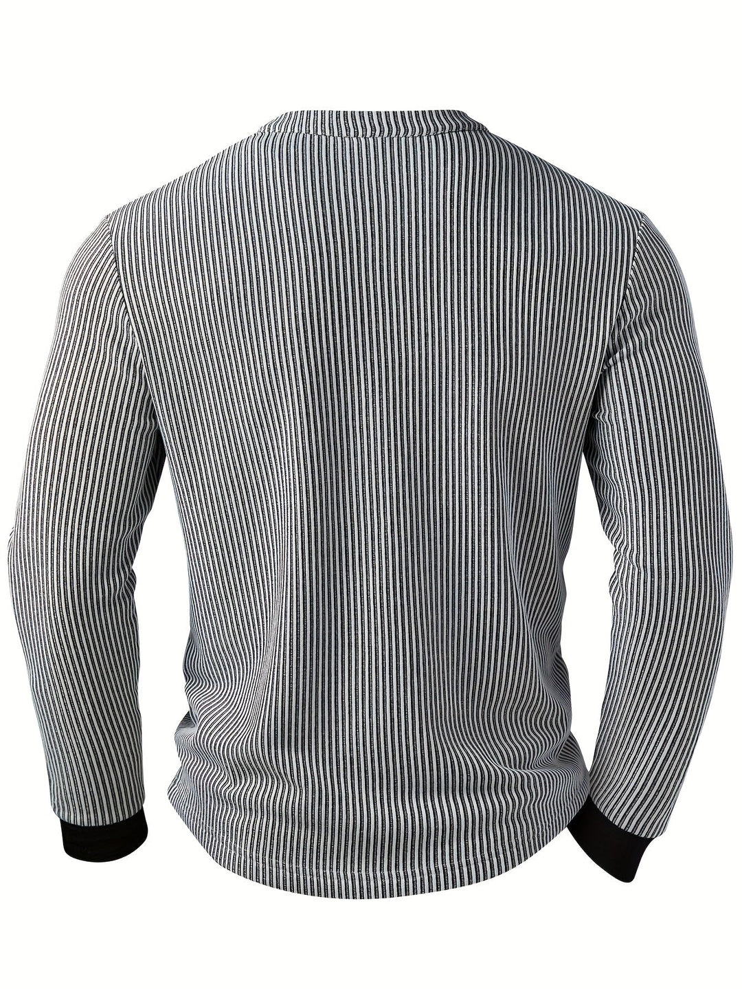 Deegan - Langärmliges Henley Hemd Mit Strukturiertem Gestreiftem Kragen