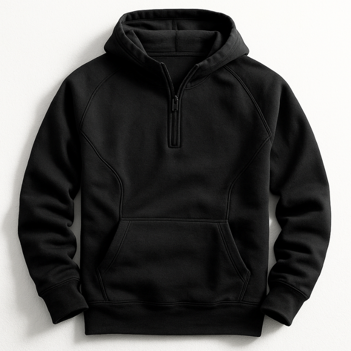 Kennet – Langarm-sweatshirt MIT Kapuze Und Viertelreißverschluss