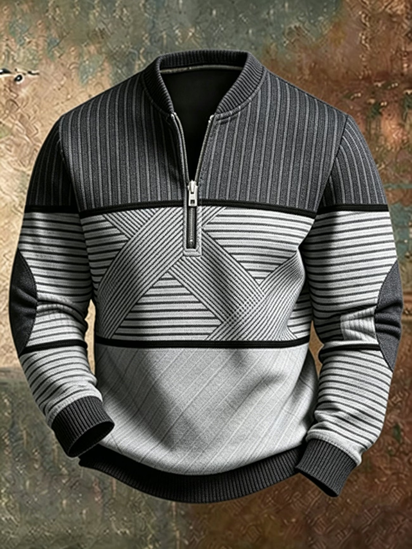 Erkebulan - Langarm Pullover Mit Halbem Reißverschluss