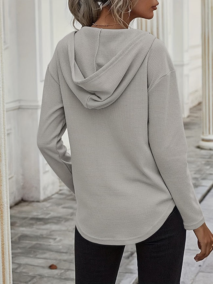 Seonie – Langarm Kapuzenpulli Mit V-ausschnitt