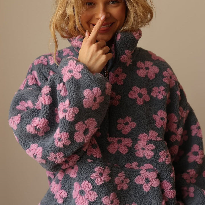 Yzella – Fleecepullover mit Blumenmuster