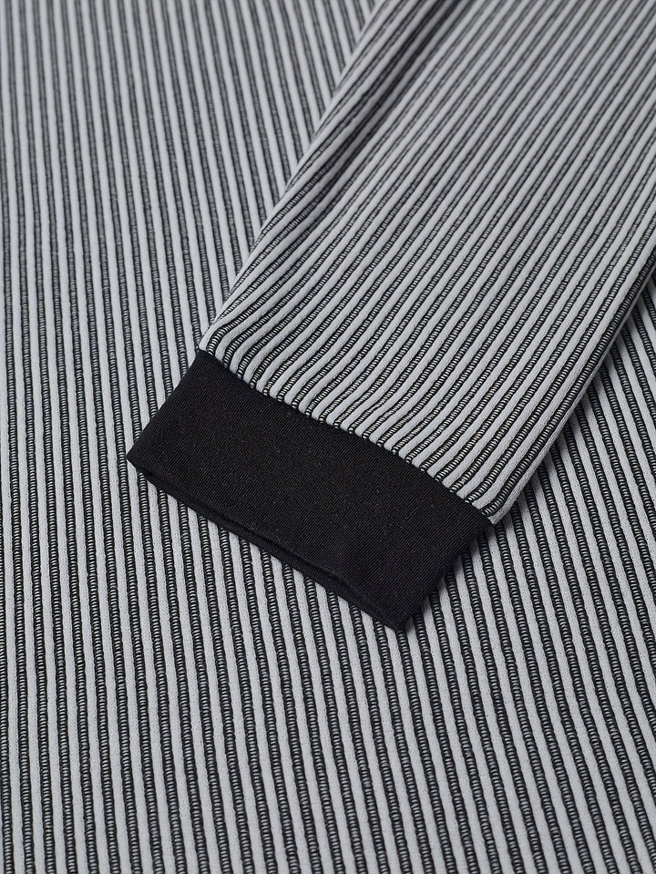 Deegan - Langärmliges Henley Hemd Mit Strukturiertem Gestreiftem Kragen