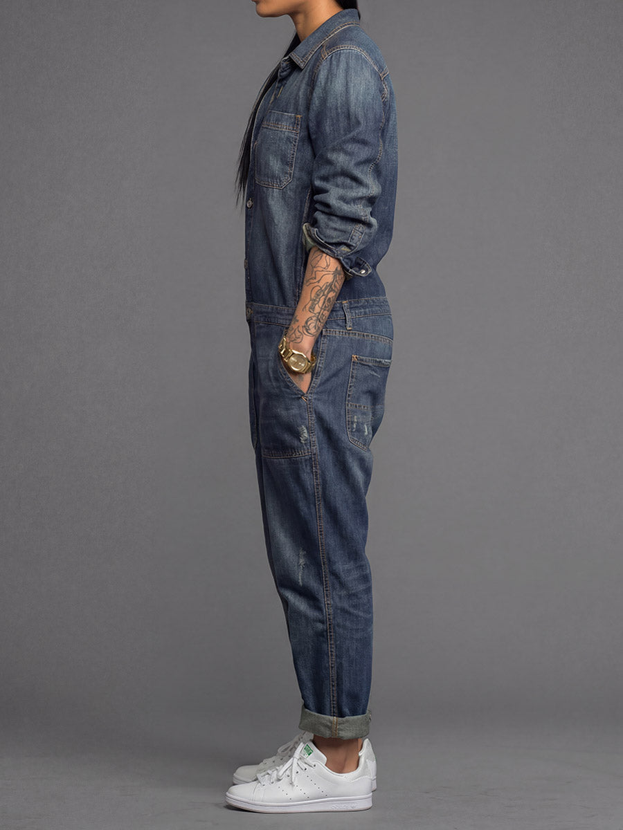 Ravina - Utility-Jumpsuit mit Knopfleiste