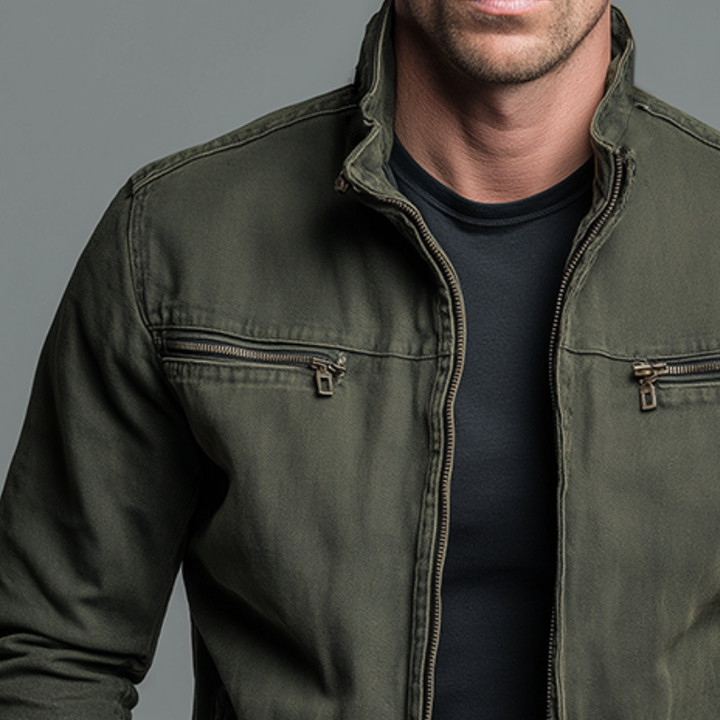Narick – Lässige Jeansjacke Mit Reißverschluss