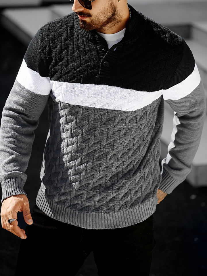 Lilfad - Lässiger Strick Pullover Mit Stehkragen