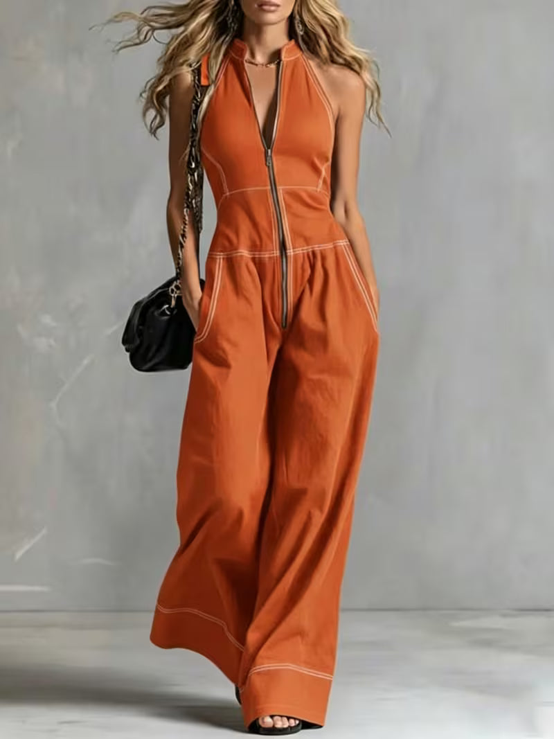 Bryana – Gestreifter Patchwork Jumpsuit