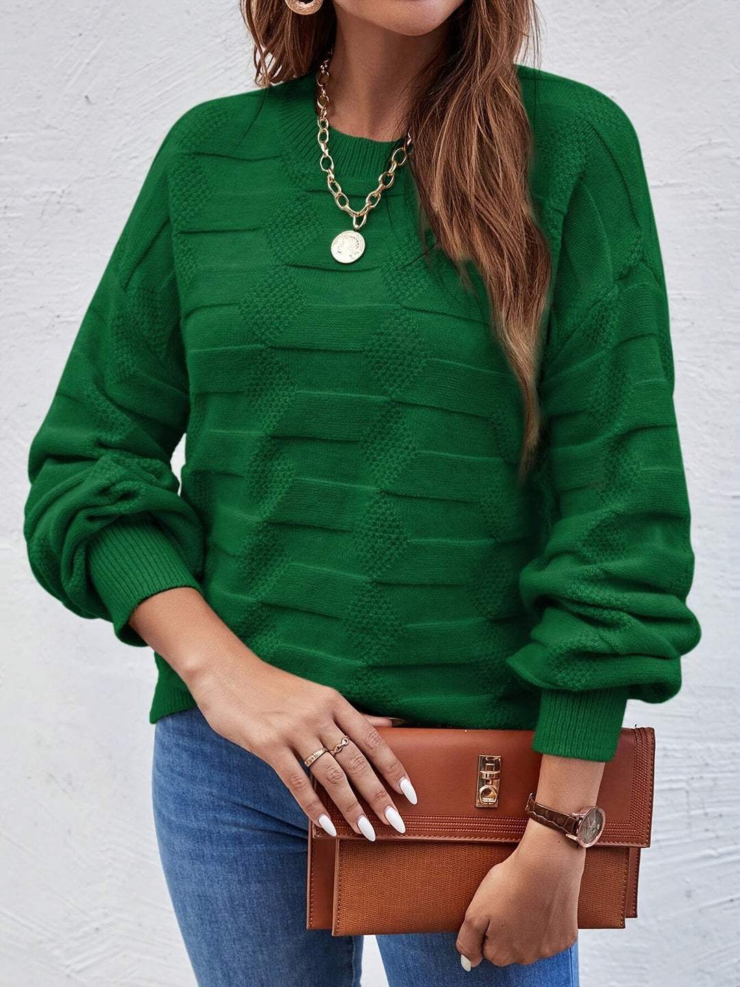 Annastina - Lässiger Langarm Pullover Mit Rundhalsausschnitt