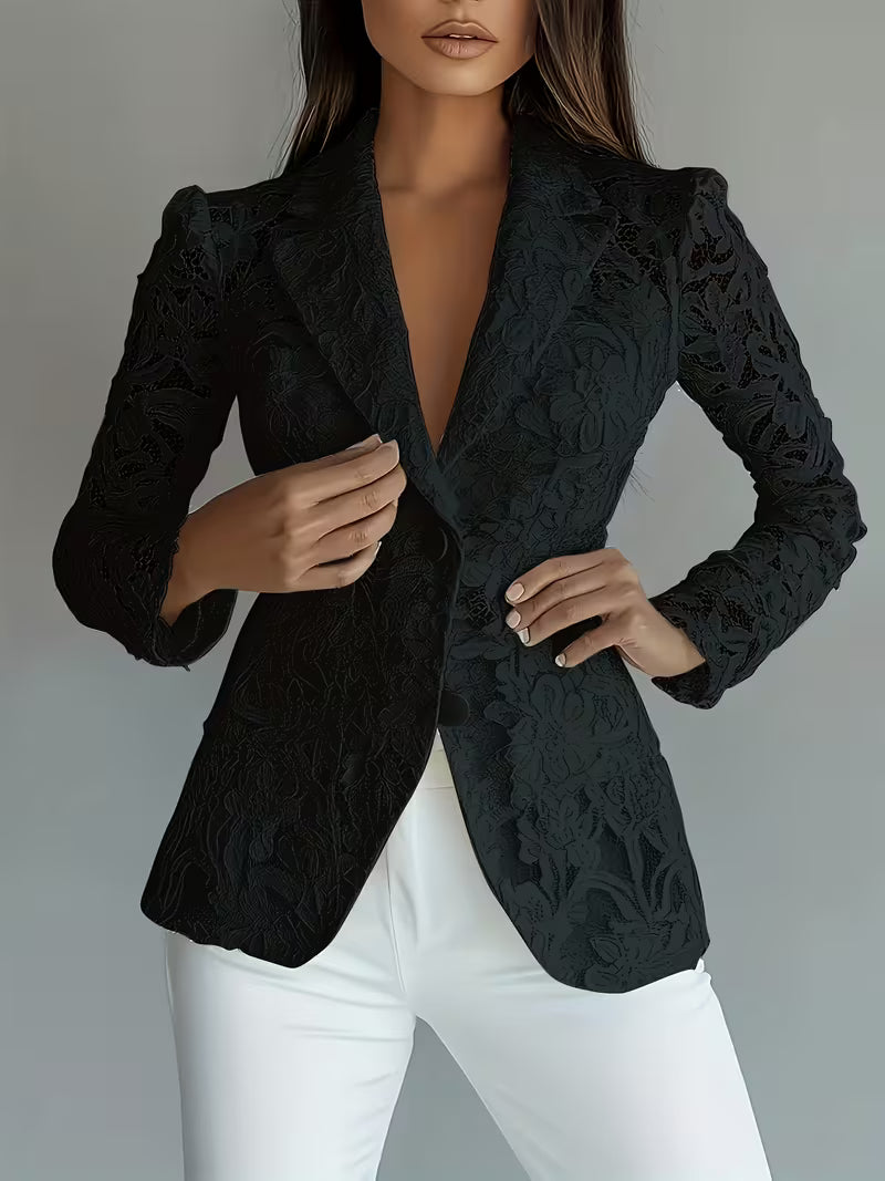 Kyliza – Gefütterter Blazer Mit Blumen Muster Für Frühling Und Sommer