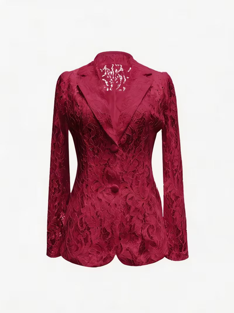 Kyliza – Gefütterter Blazer Mit Blumen Muster Für Frühling Und Sommer