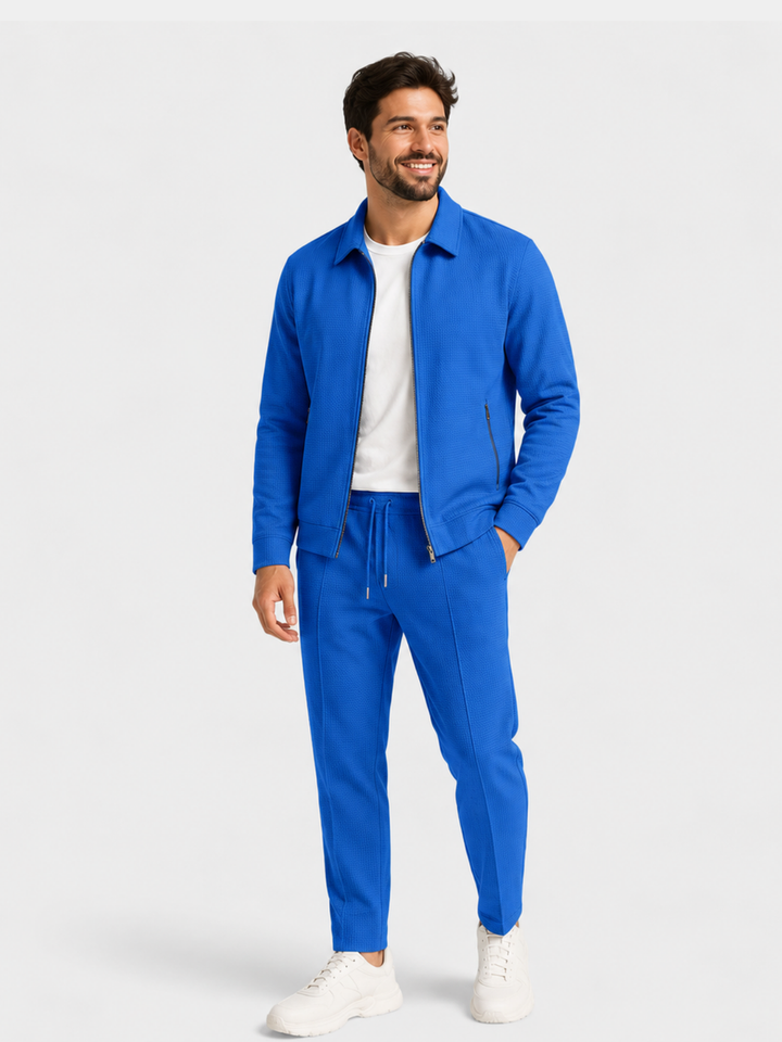 Tobiana - Set Aus Strukturierter Jacke MIT Reißverschluss Und Hose MIT Kordelzug