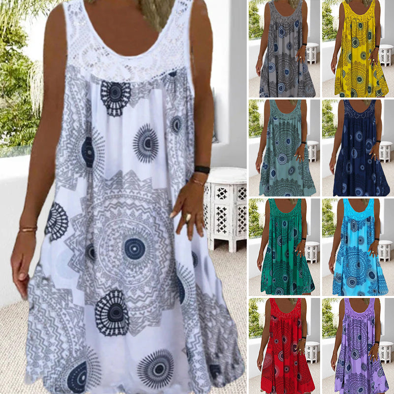 Paduch – Lässiges ärmelloses Sommer Kleid Mit Drucken