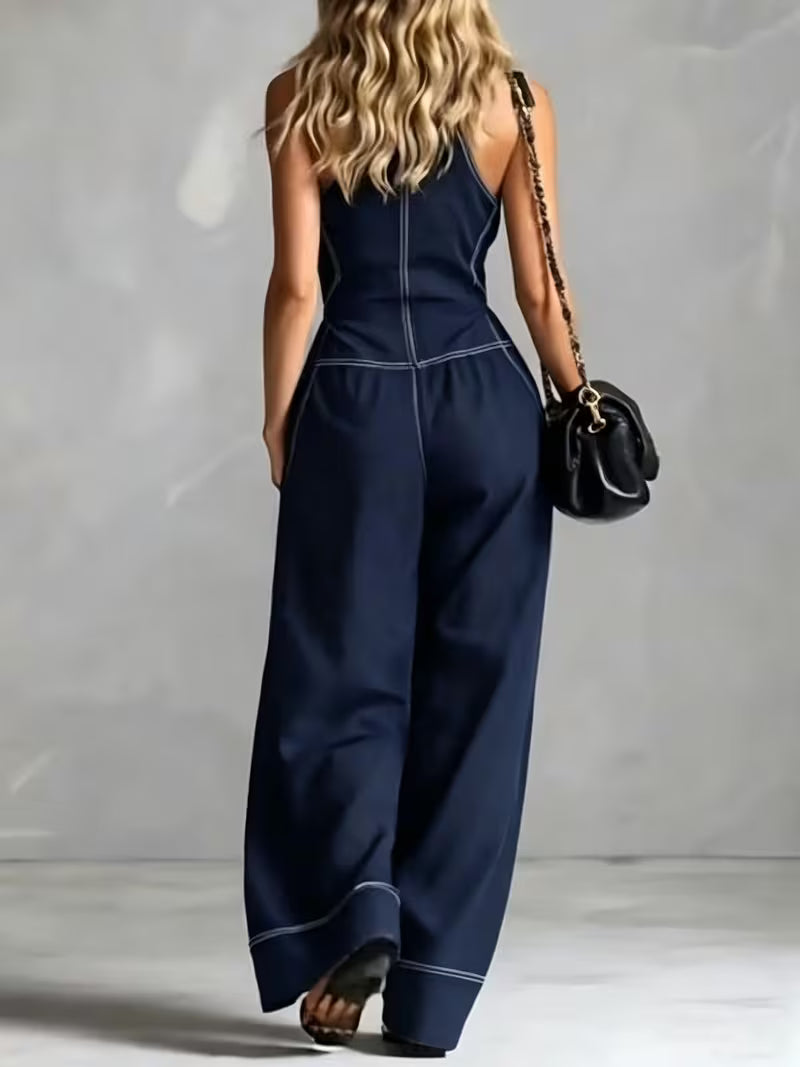 Bryana – Gestreifter Patchwork Jumpsuit