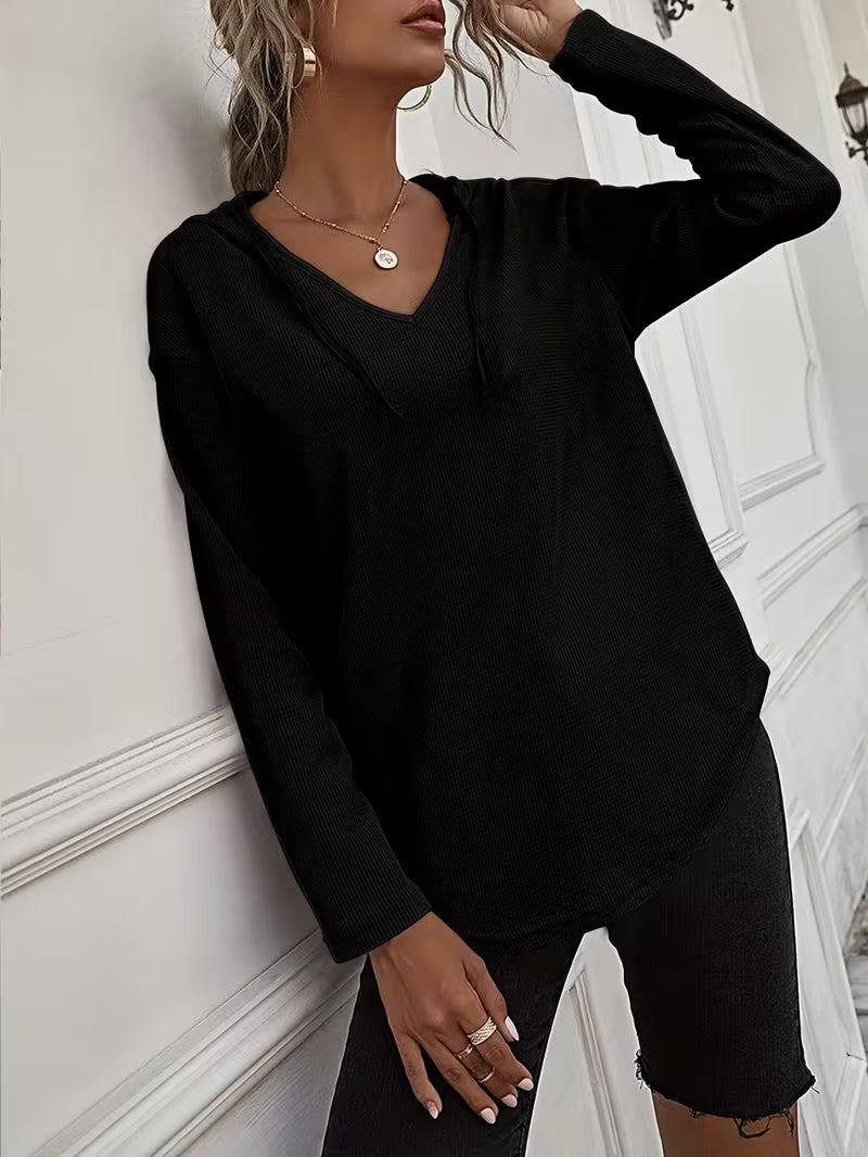 Heydi – Langarm Pullover Mit Kapuze Und Abgerundetem Saum