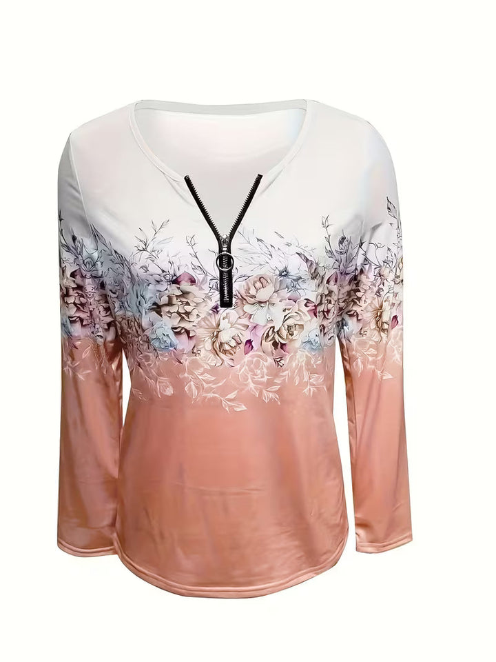 Tishna – Elegantes Oberteil Mit Grafischem Blumenmuster