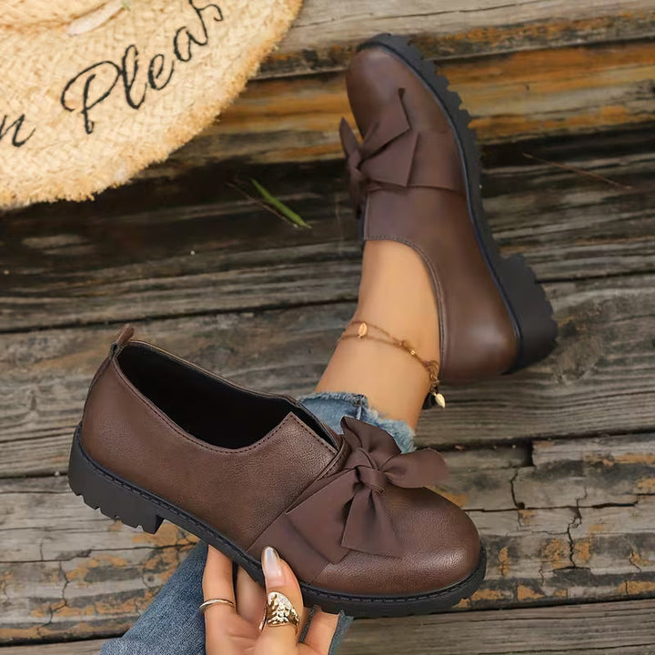 Nargiza - Elegante Loafer Mit Schleife Runder Zehenpartie Und Klobiger Sohle