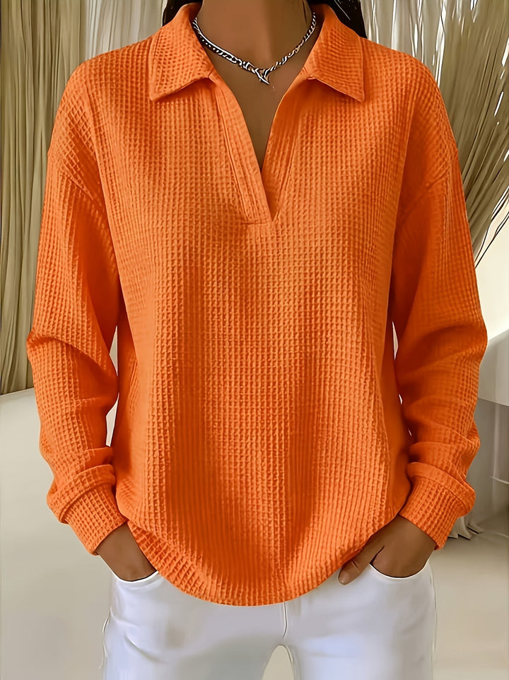 Nastya - Elegantes Hemd Mit Waffelmuster Und Polokragen