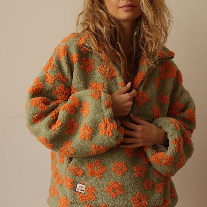 Yzella – Fleecepullover mit Blumenmuster