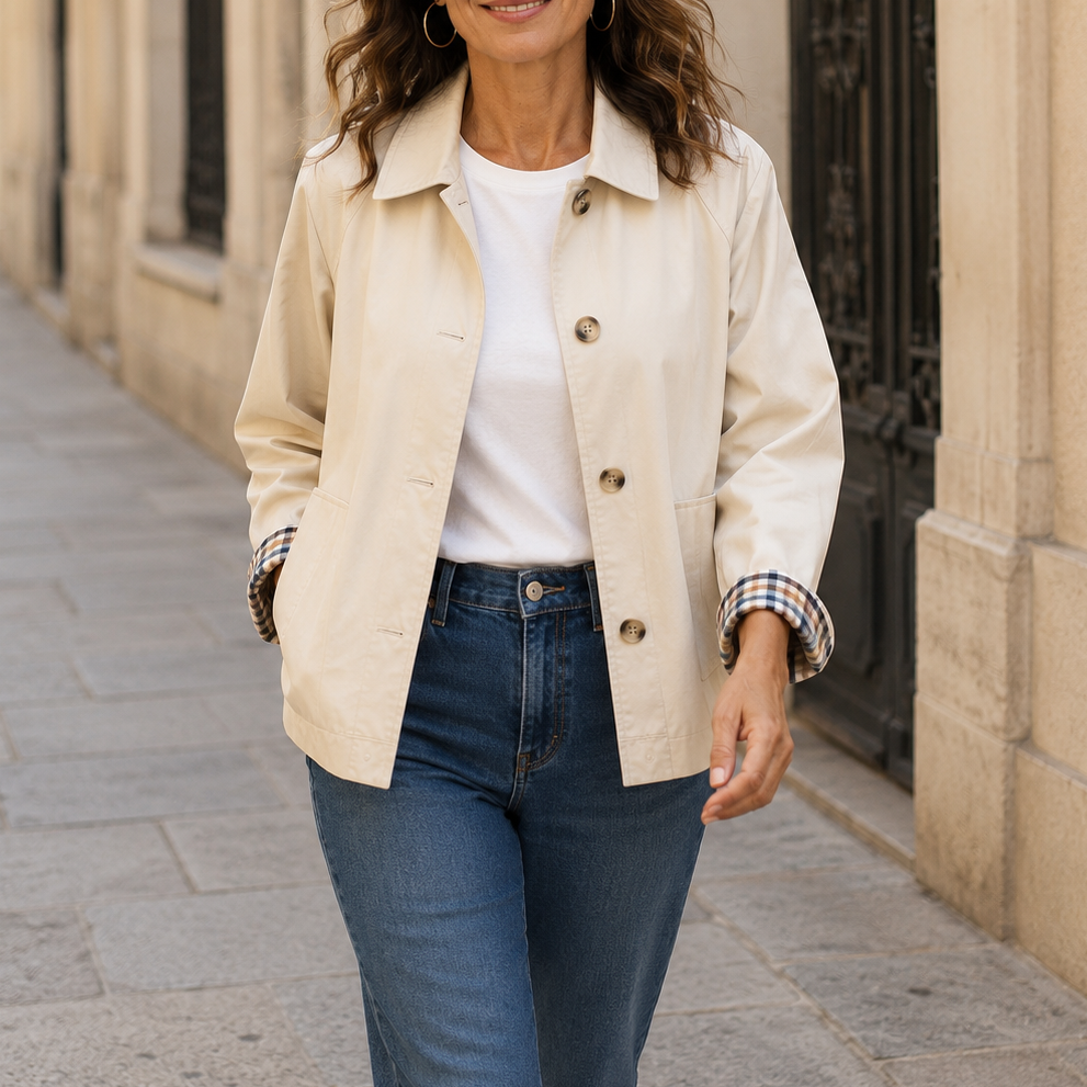 Alyona - Stylische Langarm Jacke Mit Knopfleiste