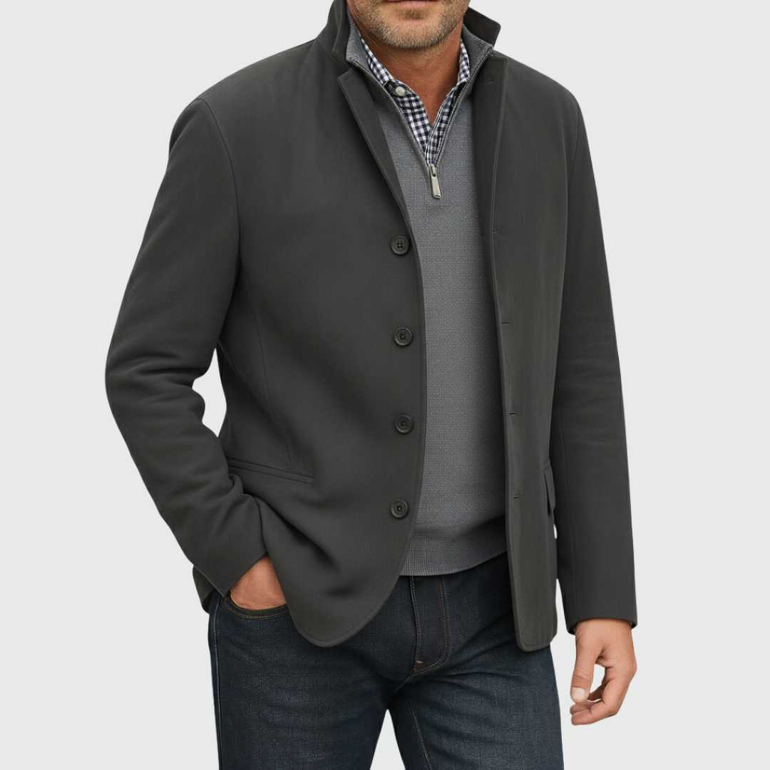 Ferdinando – Klassischer Blazer Aus Wildleder Mit Knopfleiste