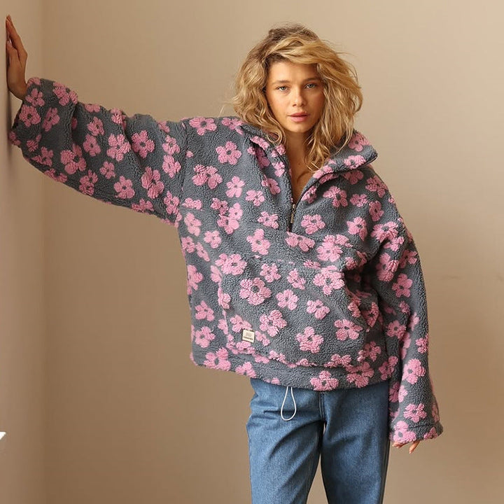 Yzella – Fleecepullover mit Blumenmuster