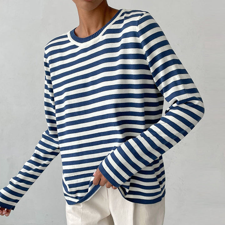 Quintina - Eleganter Langarm Pullover Mit Streifenmuster
