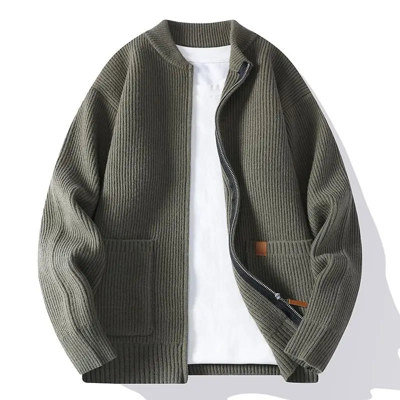 Jorje – Gerippter Strickcardigan Mit Reissverschluss