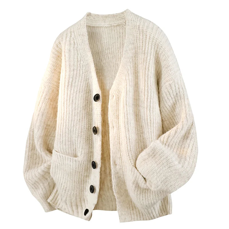 Soumaila - Locker Sitzende Strick Jacke Mit V-Ausschnitt