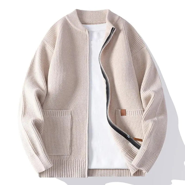 Jorje – Gerippter Strickcardigan Mit Reissverschluss