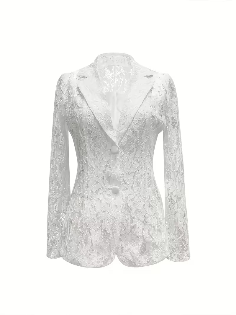 Kyliza – Gefütterter Blazer Mit Blumen Muster Für Frühling Und Sommer