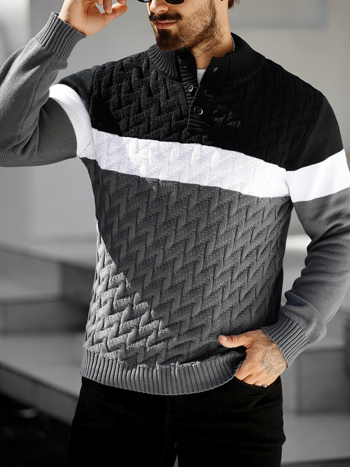 Lilfad - Lässiger Strick Pullover Mit Stehkragen