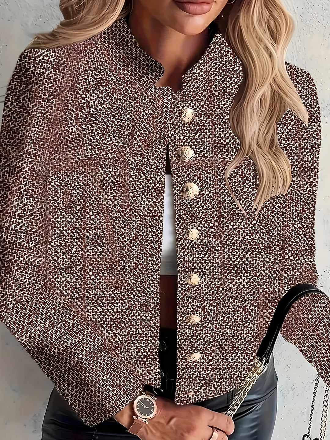 Aruzhan - Eleganter Langarm Blazer Mit Knopfleiste