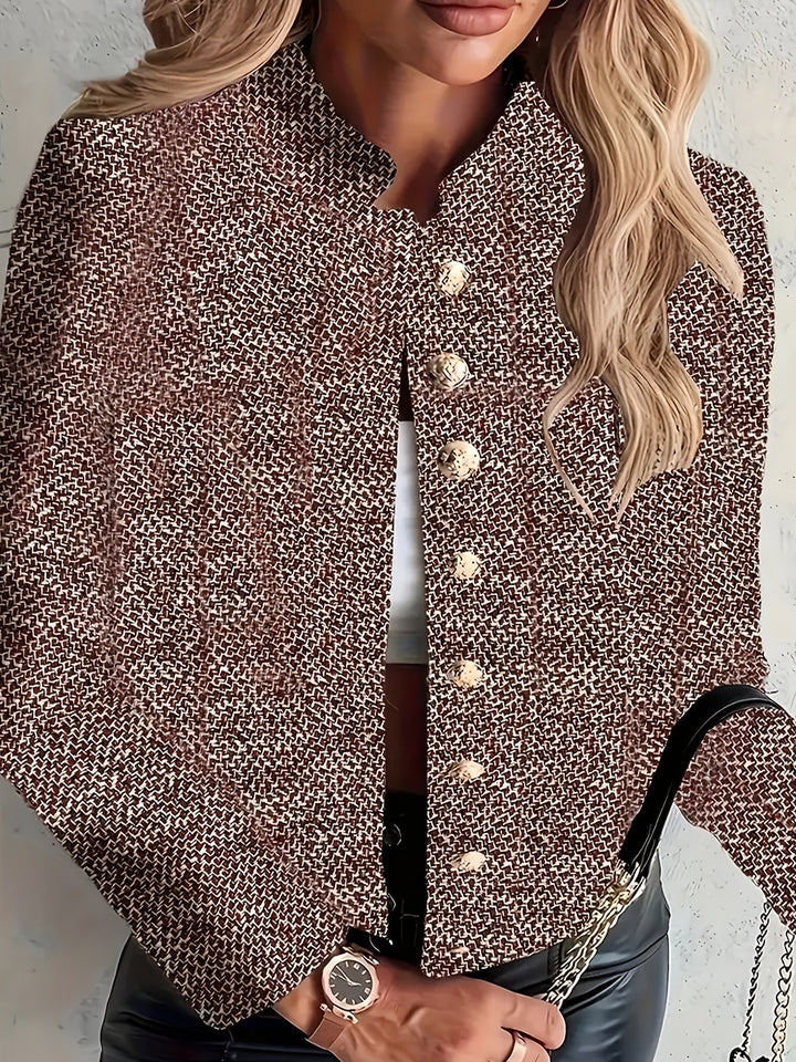 Aruzhan - Eleganter Langarm Blazer Mit Knopfleiste