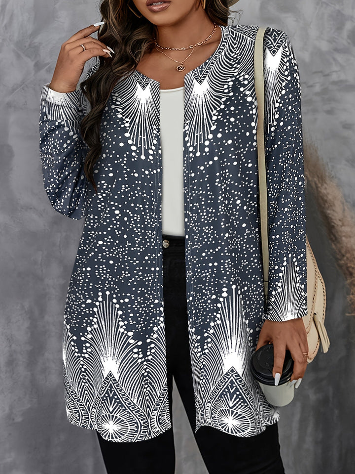 Joalyne - Lässige Strick Jacke Mit Polka Dot Und Streifenmuster