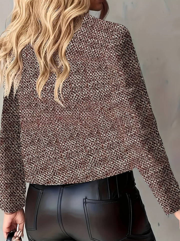 Aruzhan - Eleganter Langarm Blazer Mit Knopfleiste